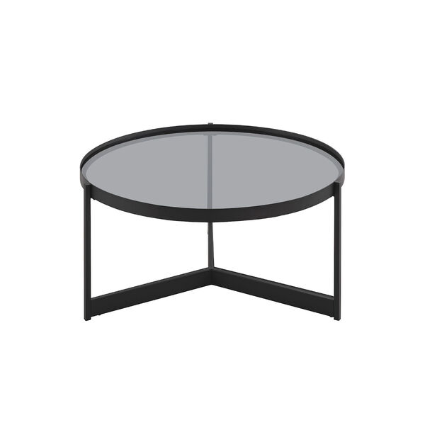 Rhonda Black with Smoked Glass Round Coffee Table