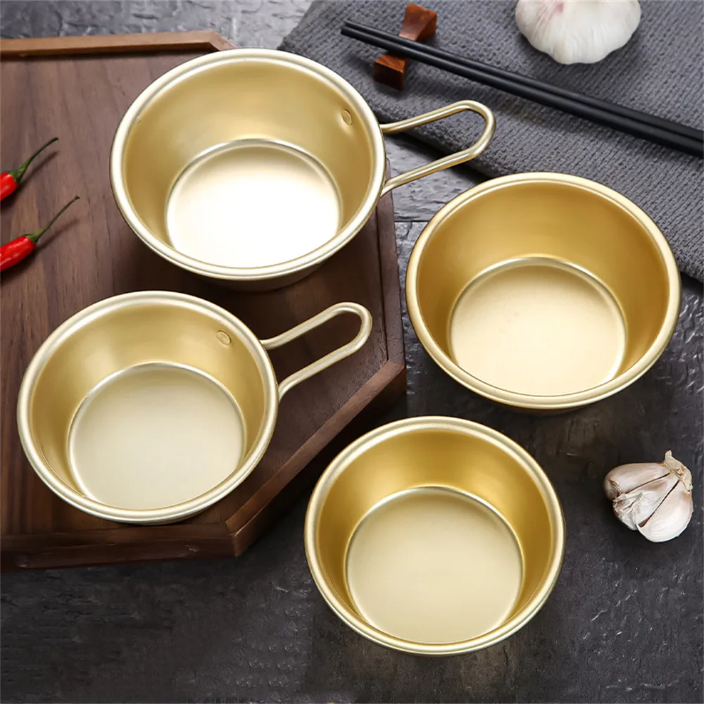 Custom Copper Brass Golden Round Metal Ice Fruit Storage Salad Small Soup Camping Aluminum Korean Rice Wine Gold Metal Bowl