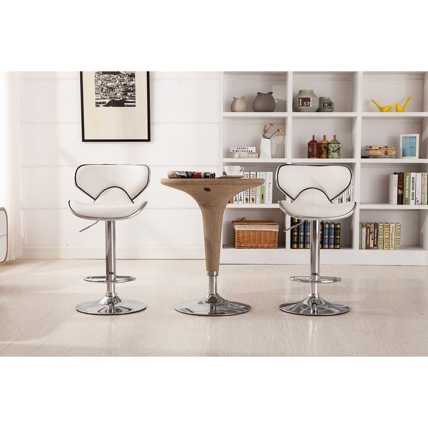 Roundhill Furniture Masaccio Leatherette Airlift Adjustable Swivel Barstool (Set of 2)