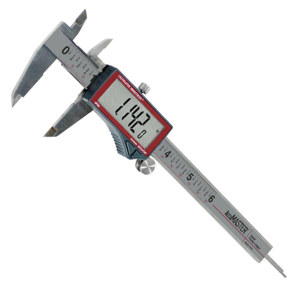 Calculated Industries AccuMASTER Digital Vernier Caliper Stainless Steel 6 in. Tool Displays Fractions to 164 in Decimal Inches Millimeters 7410