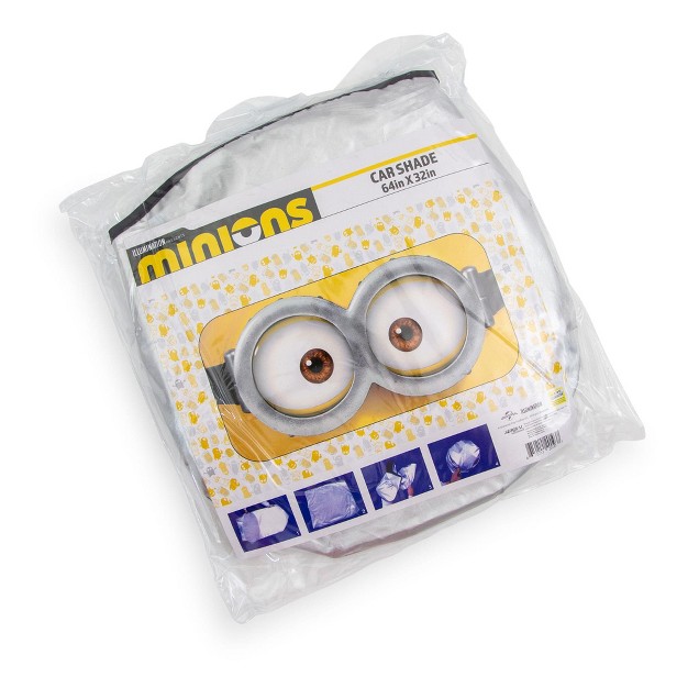 Surreal Entertainment Despicable Me Minions Face Sunshade For Car Windshield 64 X 32 Inches