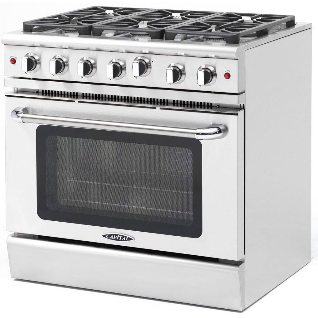 Capital 36-inch Freestanding Gas Range with Convection Technology MCR366-N