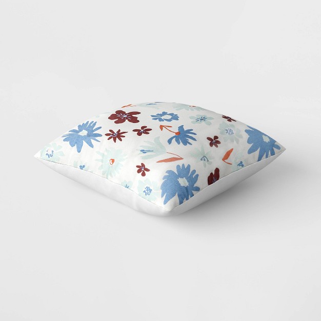 Floral Square Throw Pillow