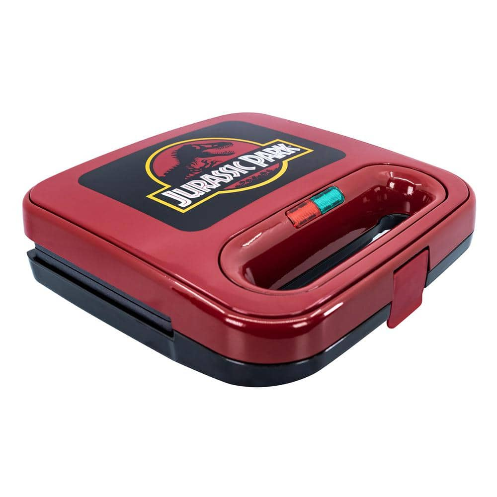 Uncanny Brands Red 900W Jurassic Park Grilled Grilled Cheese Sandwich Maker PP-JUR-JP