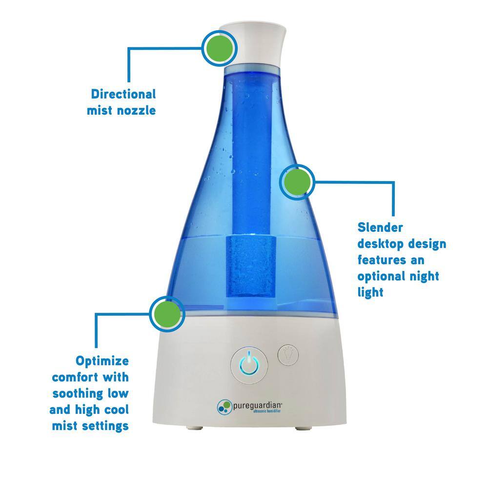 Pure Guardian H940 30-Hour Ultrasonic 0.5 Gal. Cool Mist Humidifier H940AR