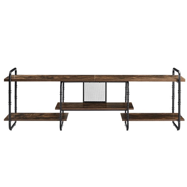 Entertainment Center TV Stand with 3-Tier Storage Shelves