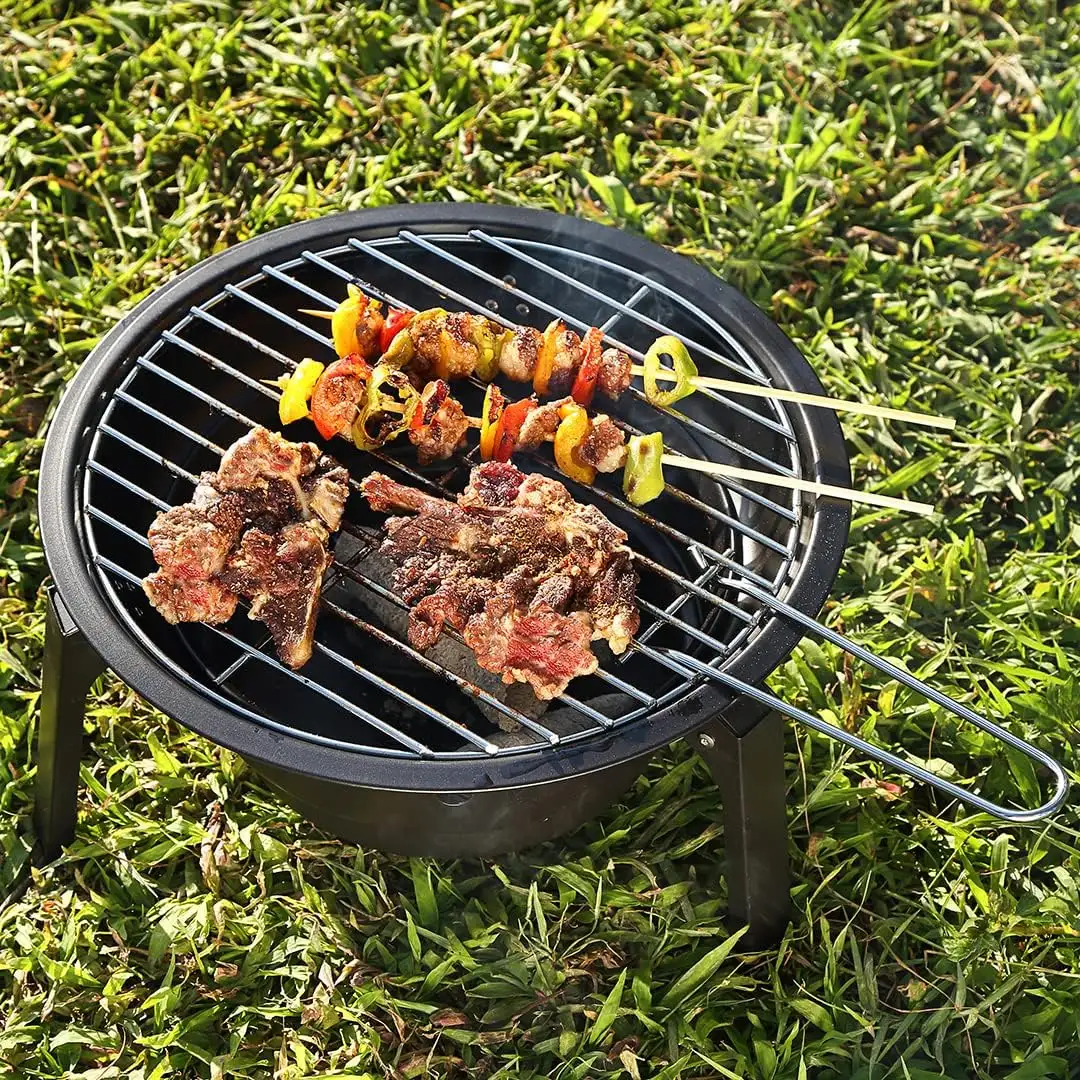 Outdoor Mini Foldable Tabletop Round Portable BBQ Grill For Camping Picnic Charcoal Barbecue Stove