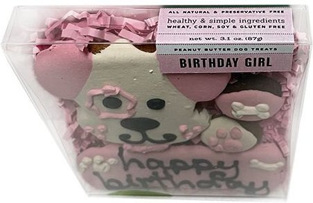 Bubba Rose Biscuit Co. Natural Peanut Butter Flavored Birthday Girl Dog Crunchy Dog Treats， 4 count