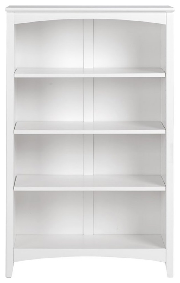 Camaflexi 48 quotShaker Style Solid Wood Bookcase in White   Transitional   Bookcases   by Homesquare  Houzz