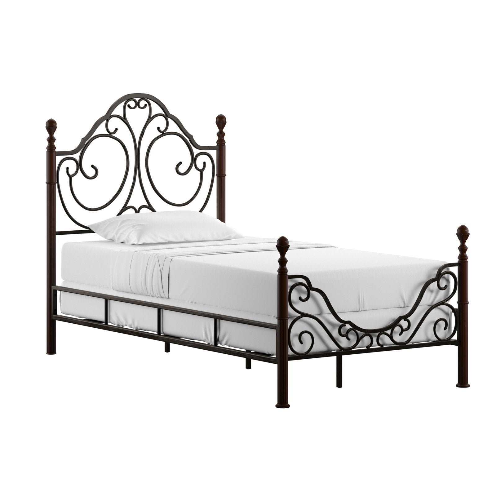 Weston Home Waterford Twin Metal Poster Bed - Cherry