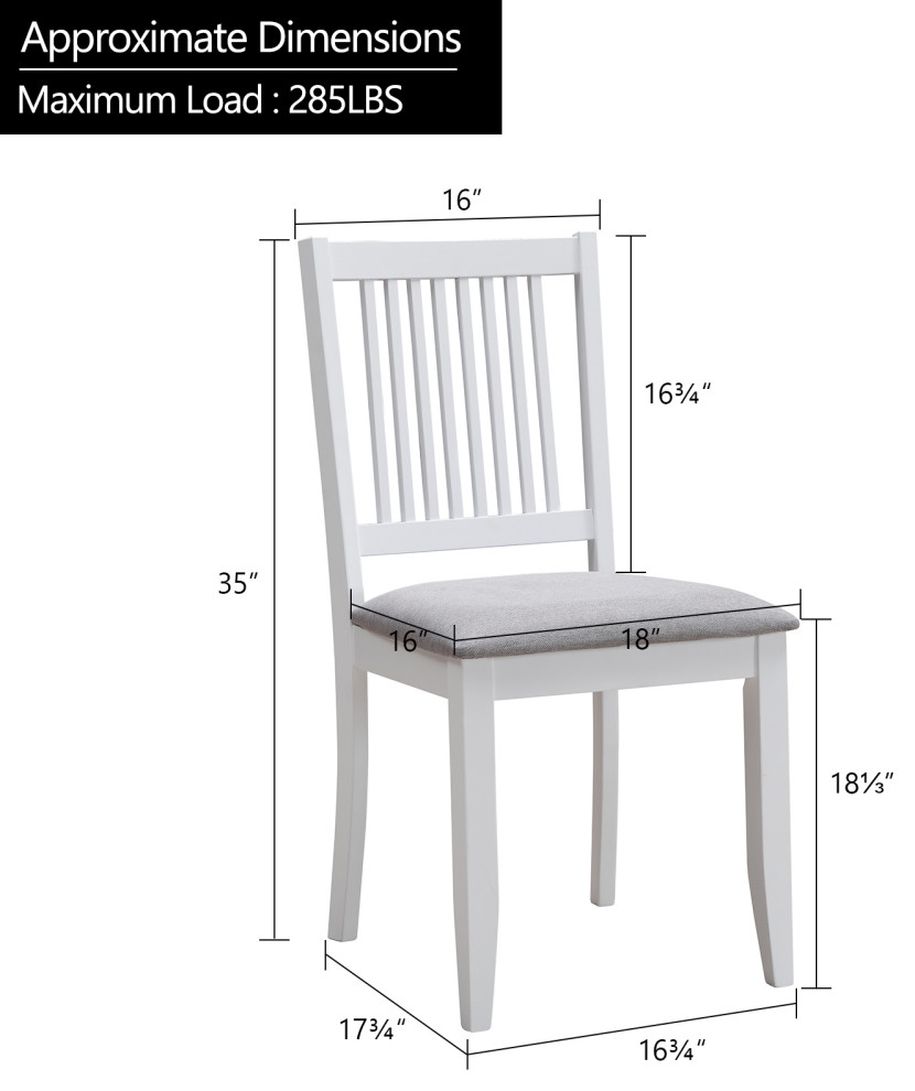 Set of 2 Slat Back Cushioned Seat Wood Chairs   Transitional   Dining Chairs   by Duhome inc  Houzz