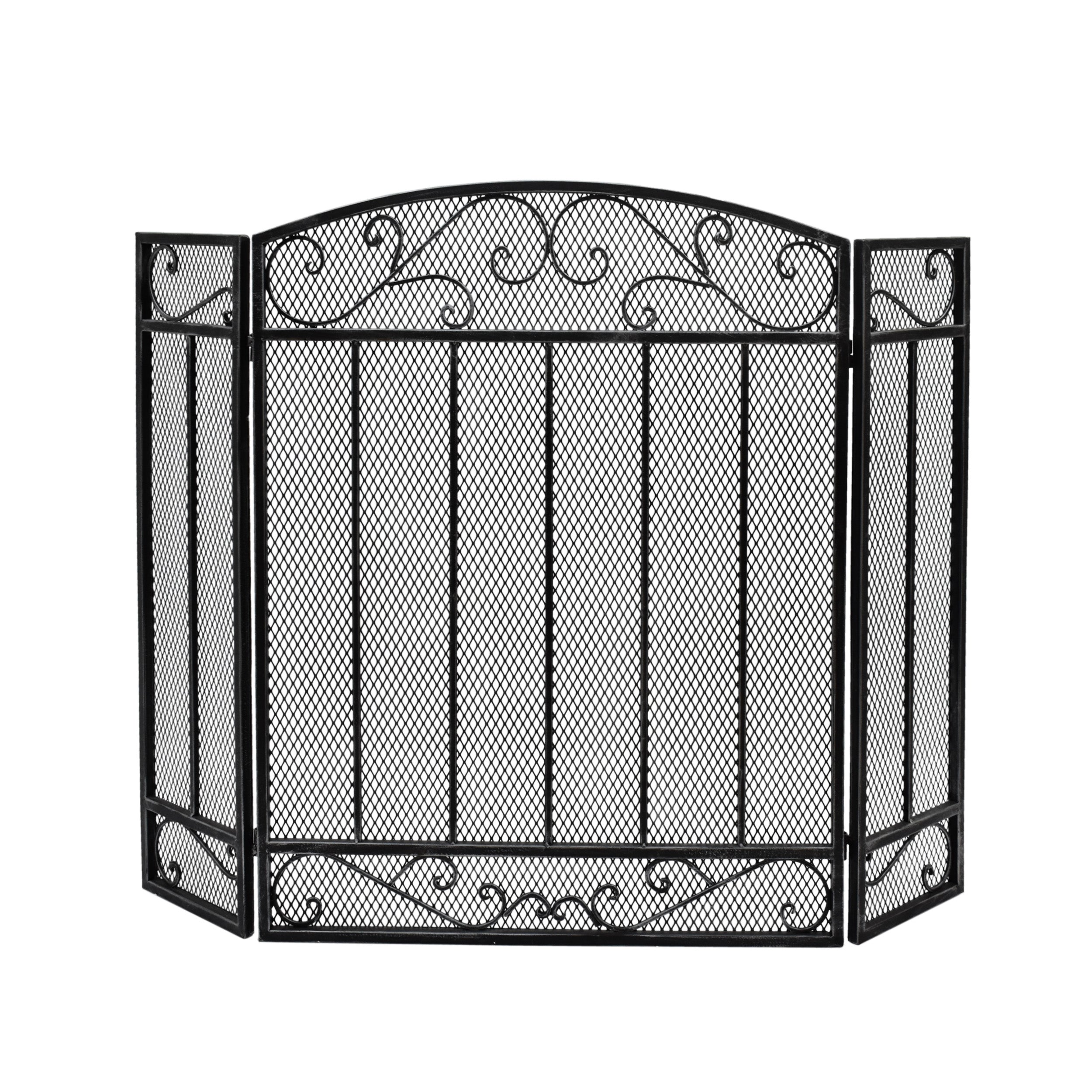 Fernando Contemporary Three Panel Iron Firescreen