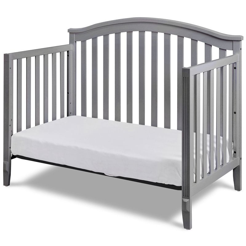 AFG Baby Furniture Kali II 4-in-1 Crib with Leila 2-Drawer Changing Table Gray