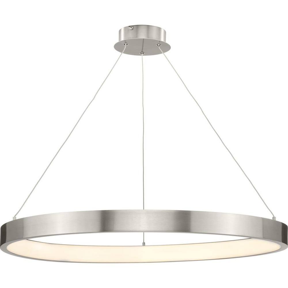 Progress Lighting Inverse 35-Watt Integrated LED Brushed Nickel Modern Pendant with Shade for Dining and Kitchen P500370-009-30