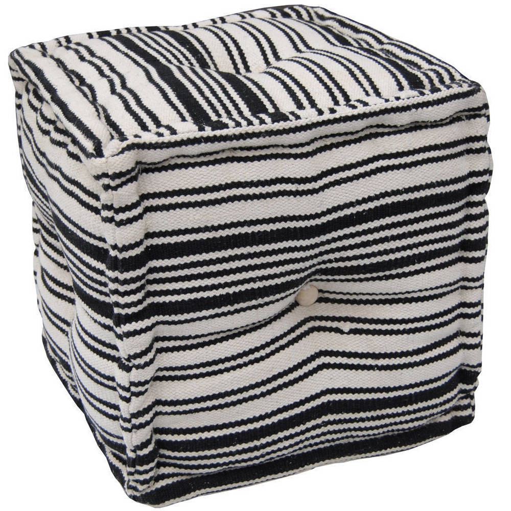 HERAT ORIENTAL Handmade Striped Cotton Ottoman (India)   16\