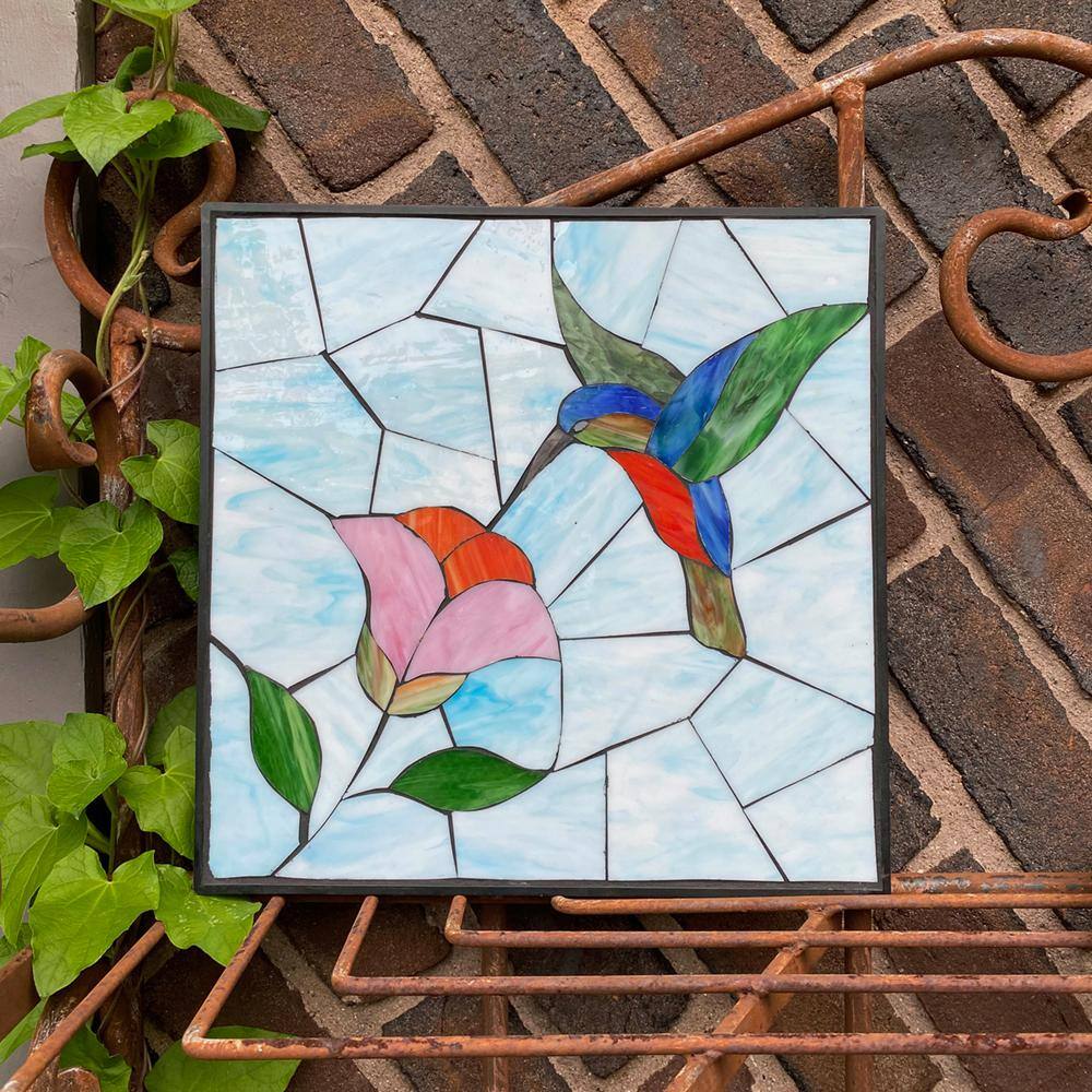 Outdoor Essentials 1 in. x 12 in. x 12 in. Square Polypropylene Hummingbird Decorative Garden Step Stone 430925