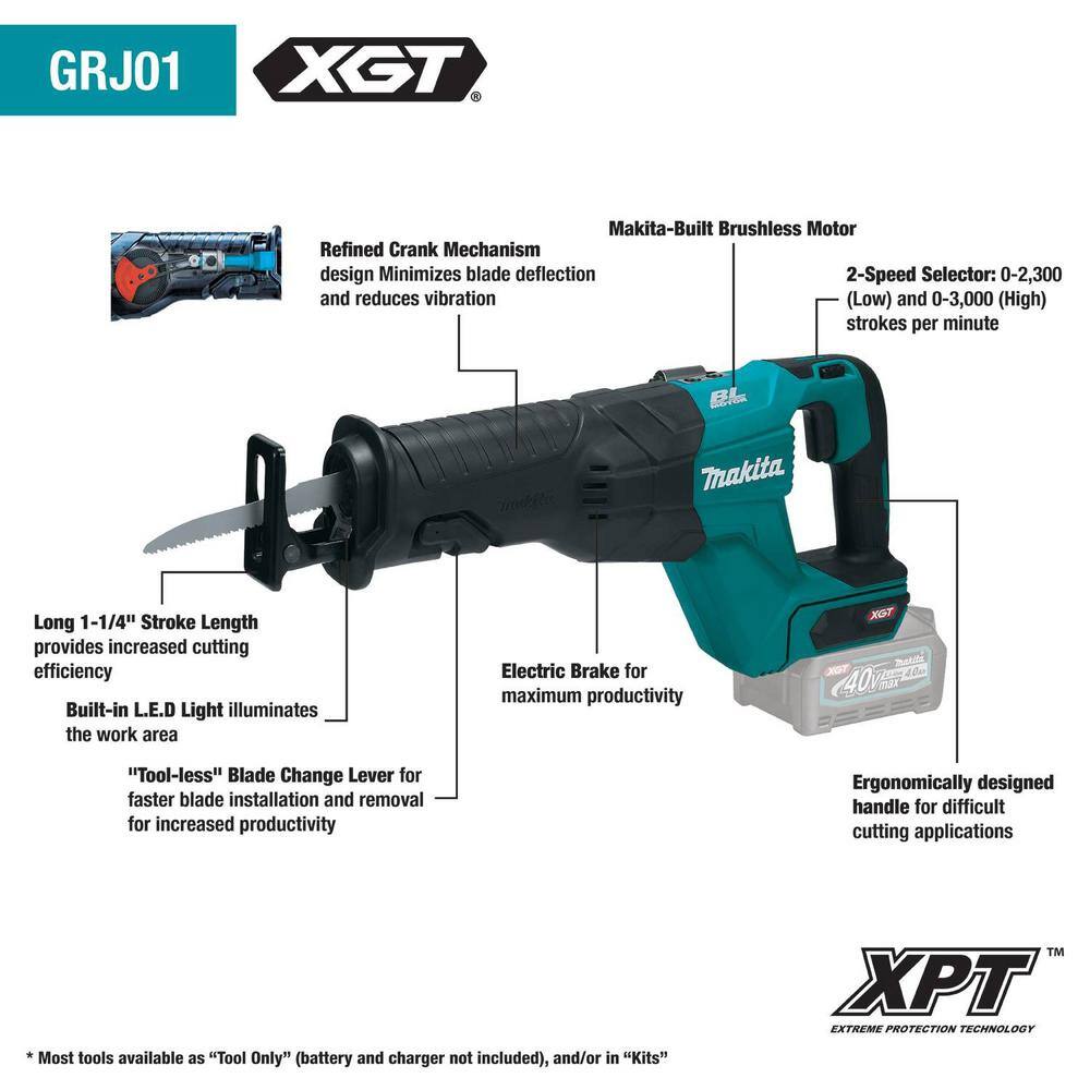 Makita 40V Max XGT Brushless Cordless Recipro Saw (Tool Only) GRJ01Z