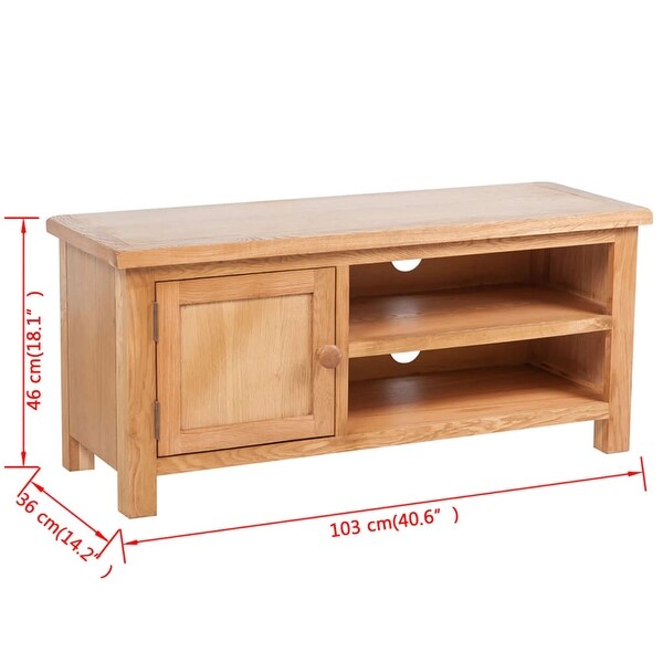 TV Cabinet Solid Oak Wood 40.6