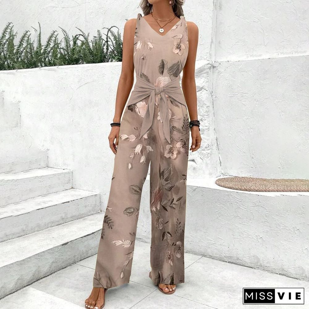 Chic V-Neck Sleeveless Jumpsuit