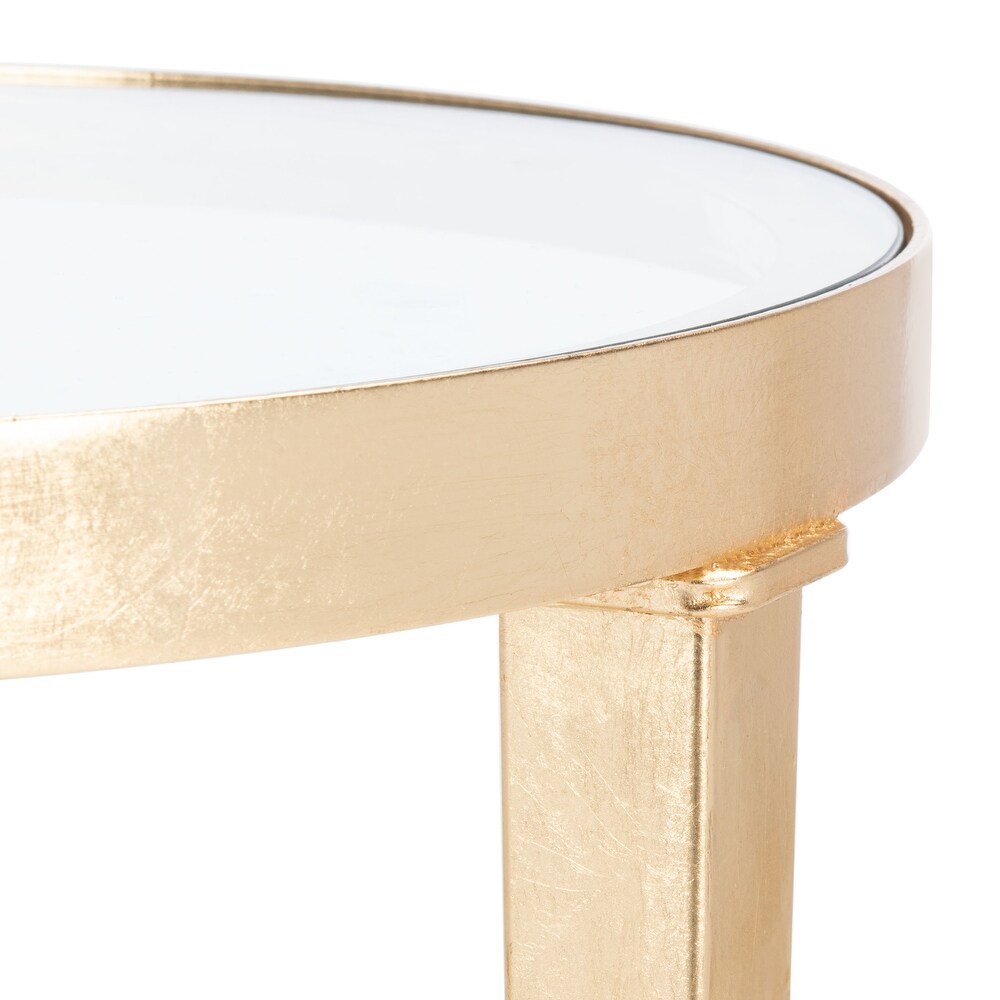 SAFAVIEH Couture Carly Round Gold Leaf Accent Table   16\