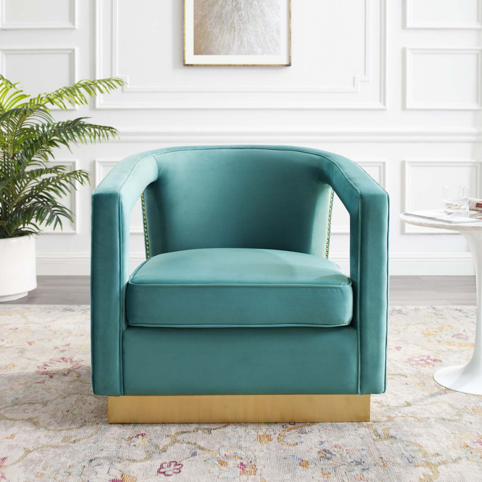 Frolick Performance Velvet Armchair by Modway   Contemporary   Armchairs And Accent Chairs   by Modern Furniture LLC  Houzz