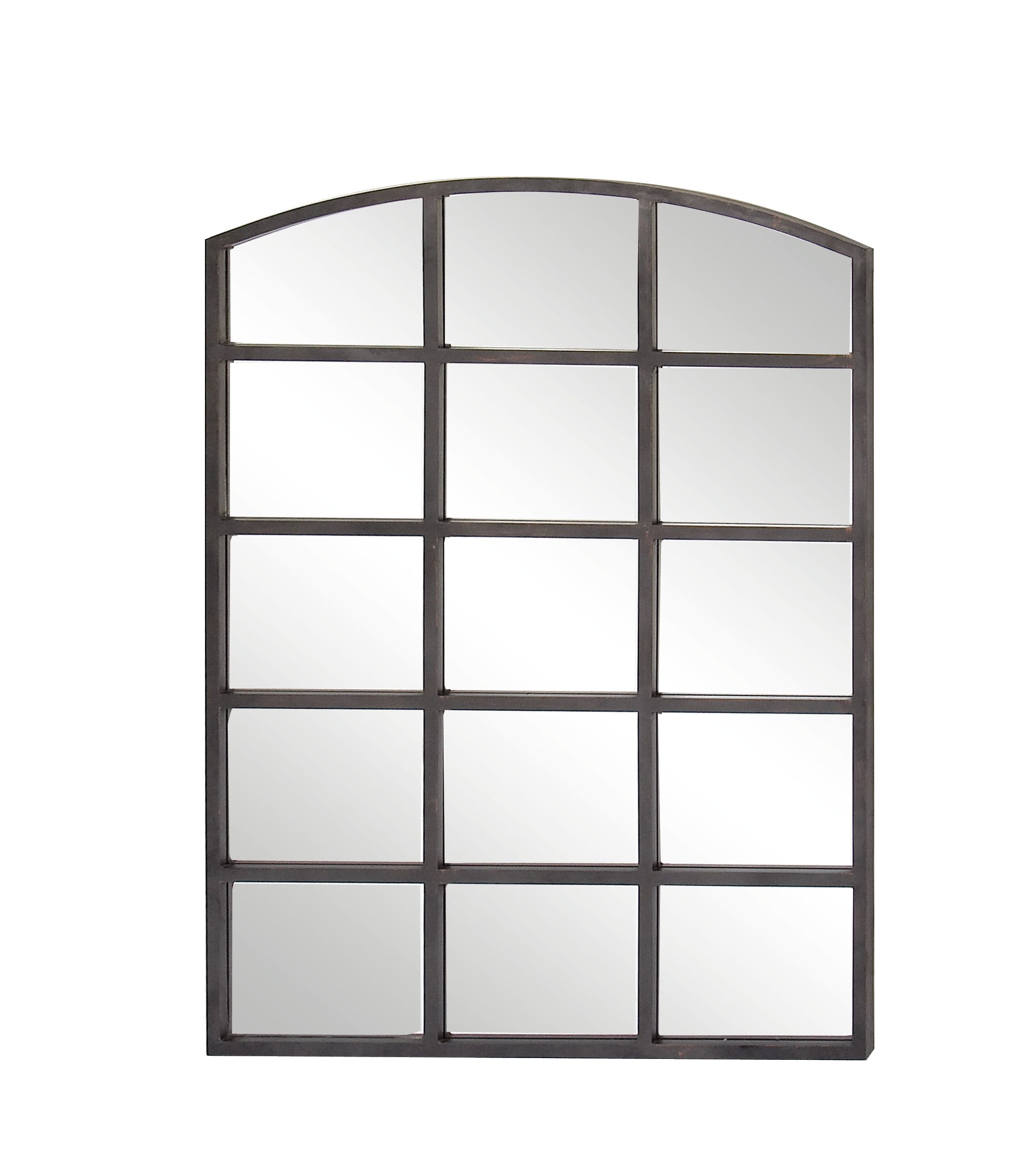 Black Industrial Metal Wall Mirror 48 x 36