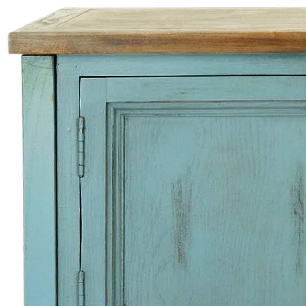 SAFAVIEH Charlotte BlueBrown Buffet Storage Console Table AMH6517B