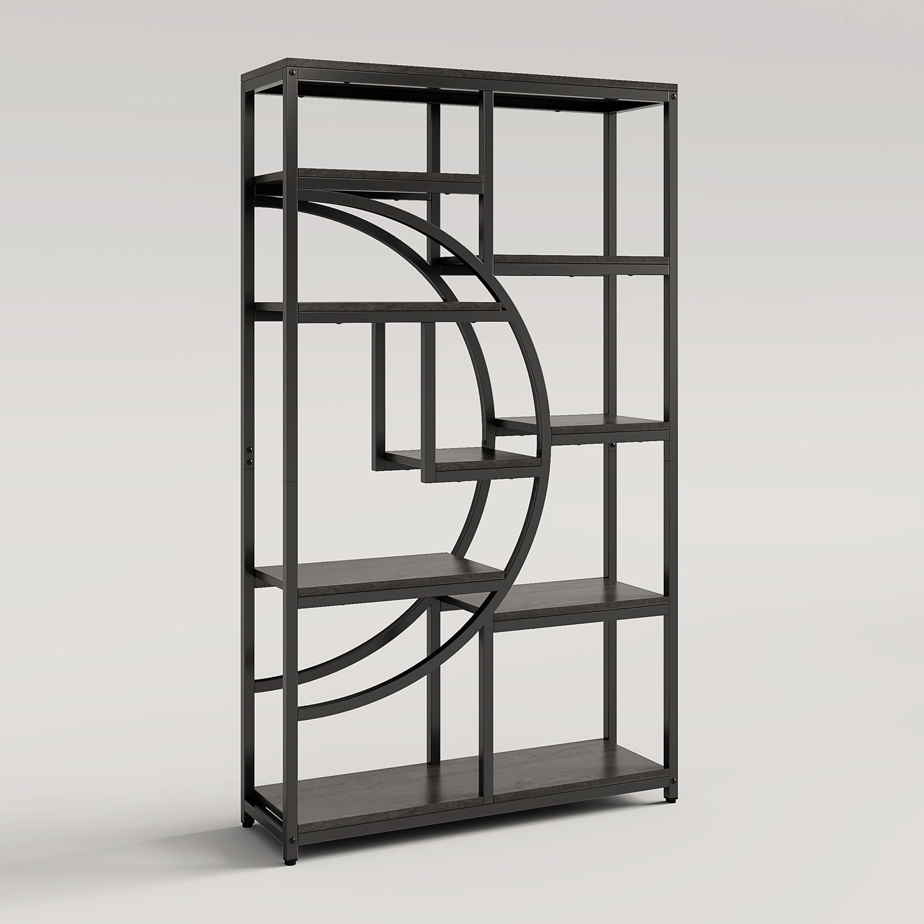 Freestanding Bookshelf, 68.9 Etagere Bookcase with 9 Open Shelves