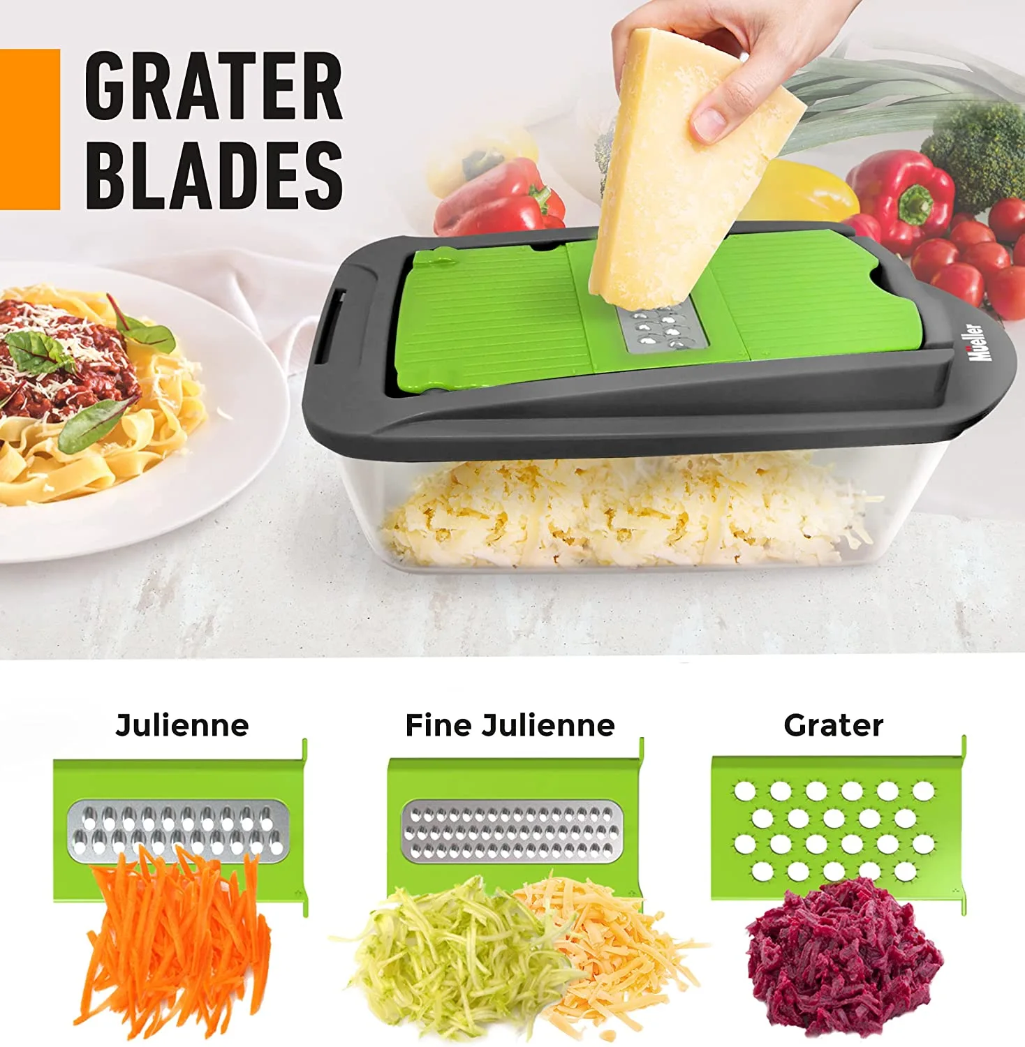 10-in-1, 8 Blade Vegetable Slicer, Onion Mincer Chopper, Vegetable Chopper, Cutter, Dicer, Egg Slicer with Container