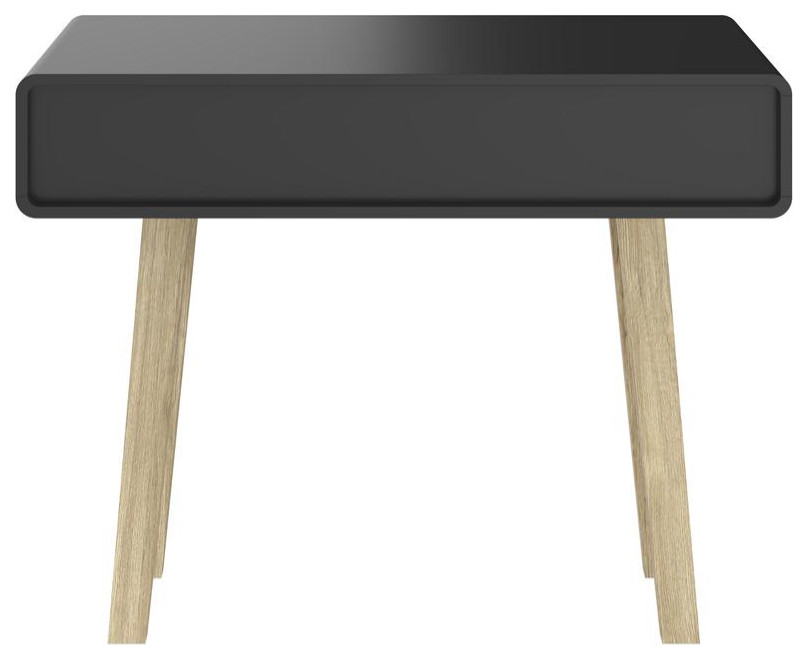 Bestar Alhena 40W Console Table In Black Uv  ampSandy Brown Oak   Transitional   Console Tables   by BisonOffice  Houzz