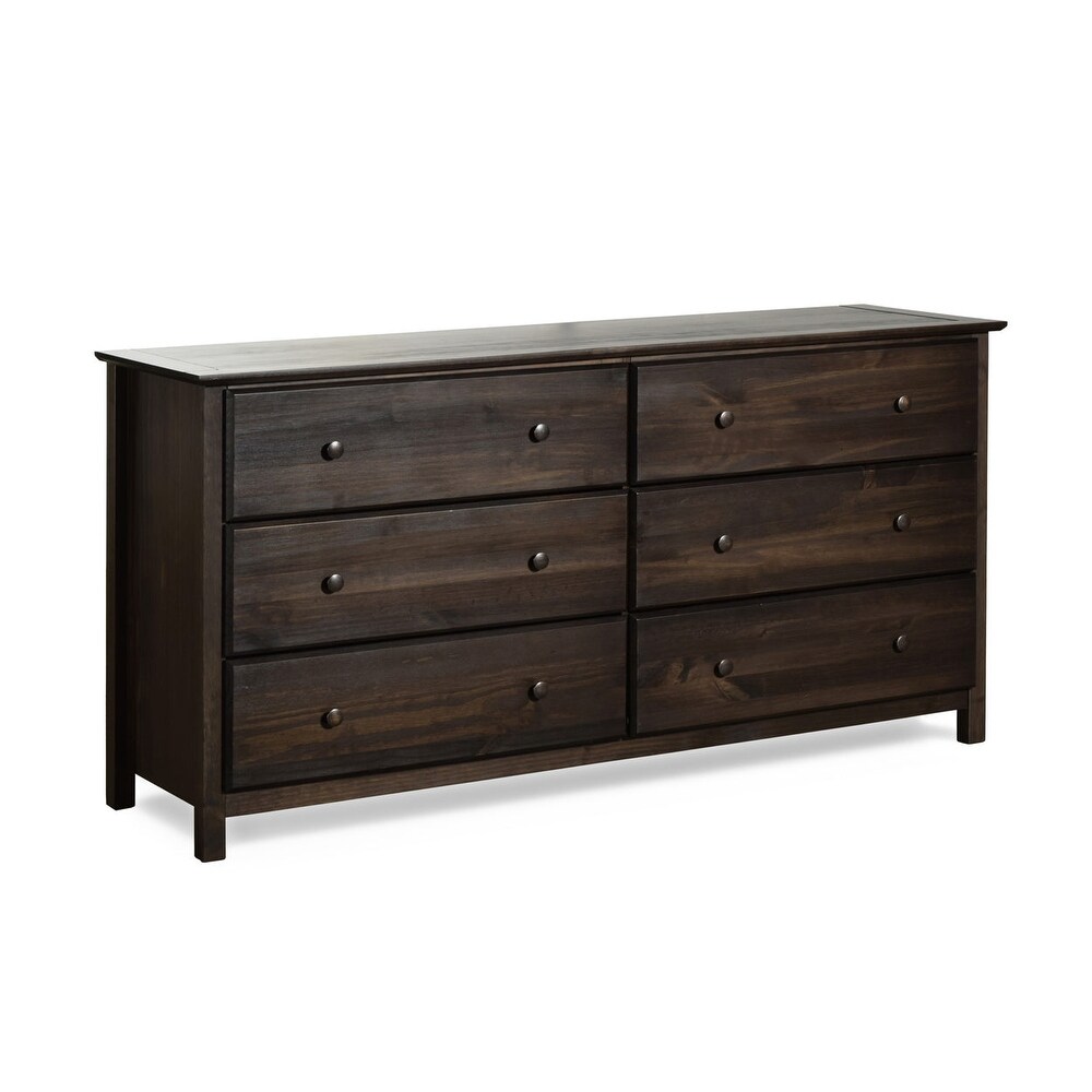 Grain Wood Furniture Shaker style 6 drawer Solid Wood Dresser