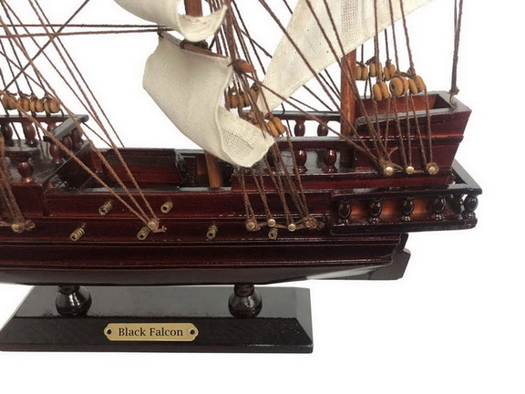 Handcrafted Model Ships Black Falcon White Sails 2...