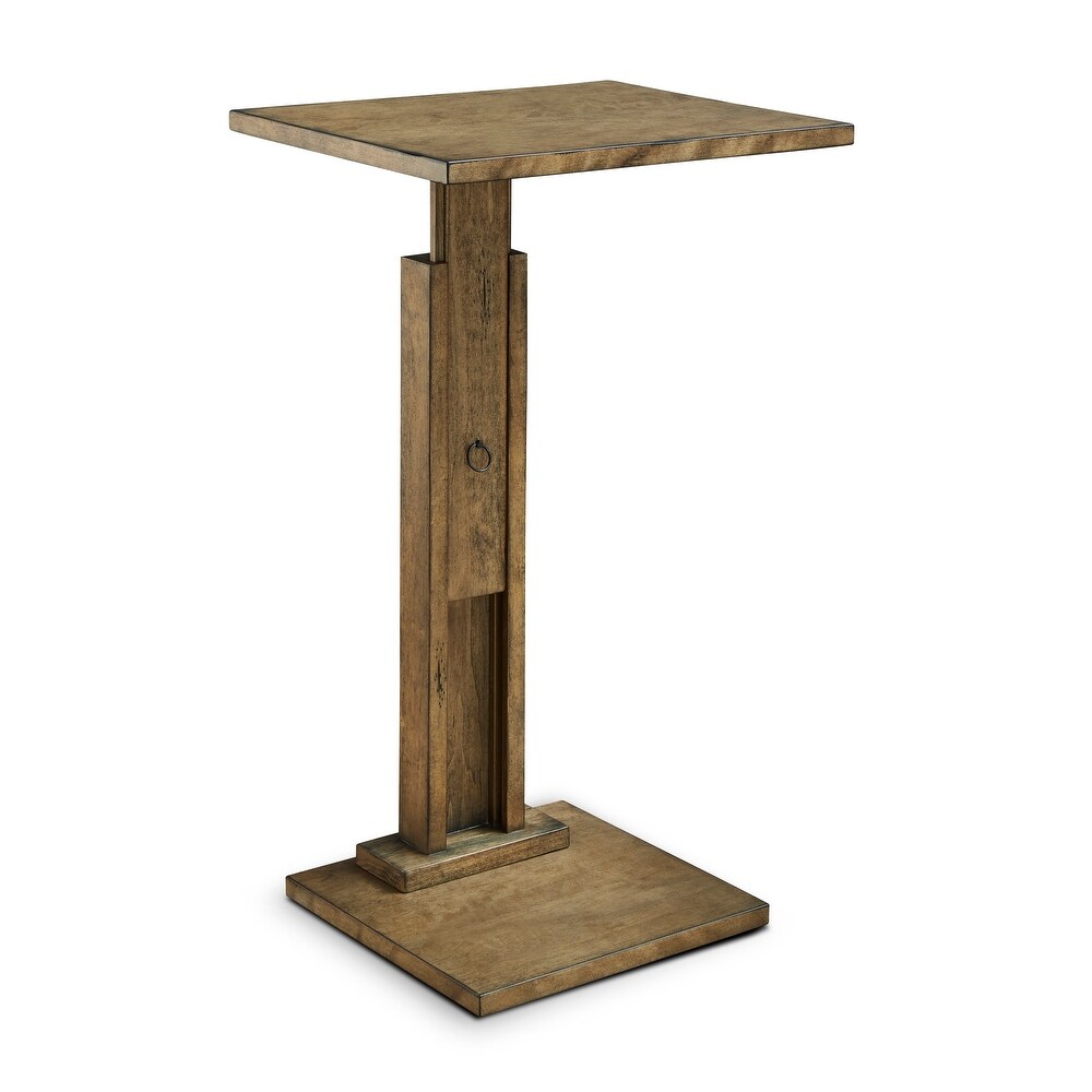 Gracewood Hollow Natural Solid Wood Adjustable height Server End Table