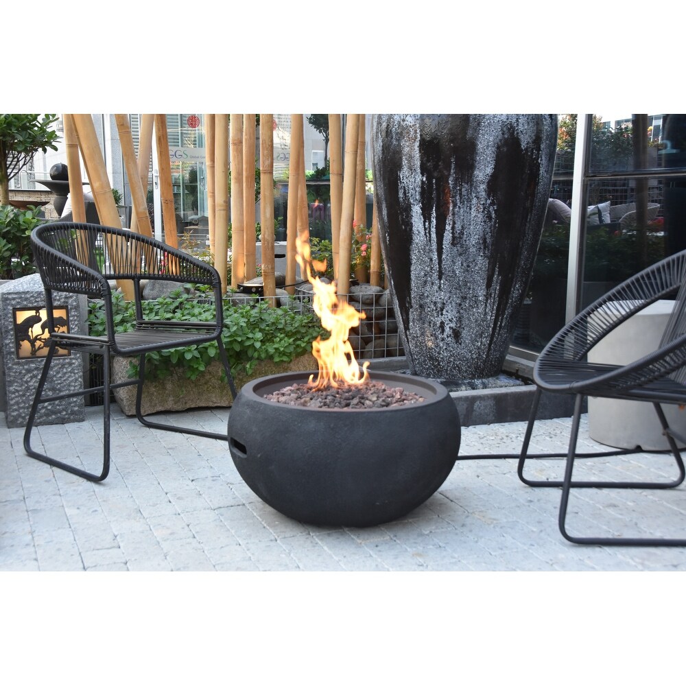 Modeno York Concrete Fire Table  Black  Natural Gas  40 000 BTUs