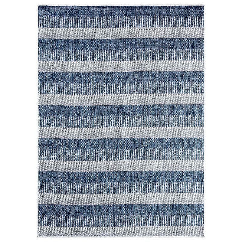 Nicole Miller New York Patio Country Charlotte Modern Stripe Indoor Outdoor Area Rug