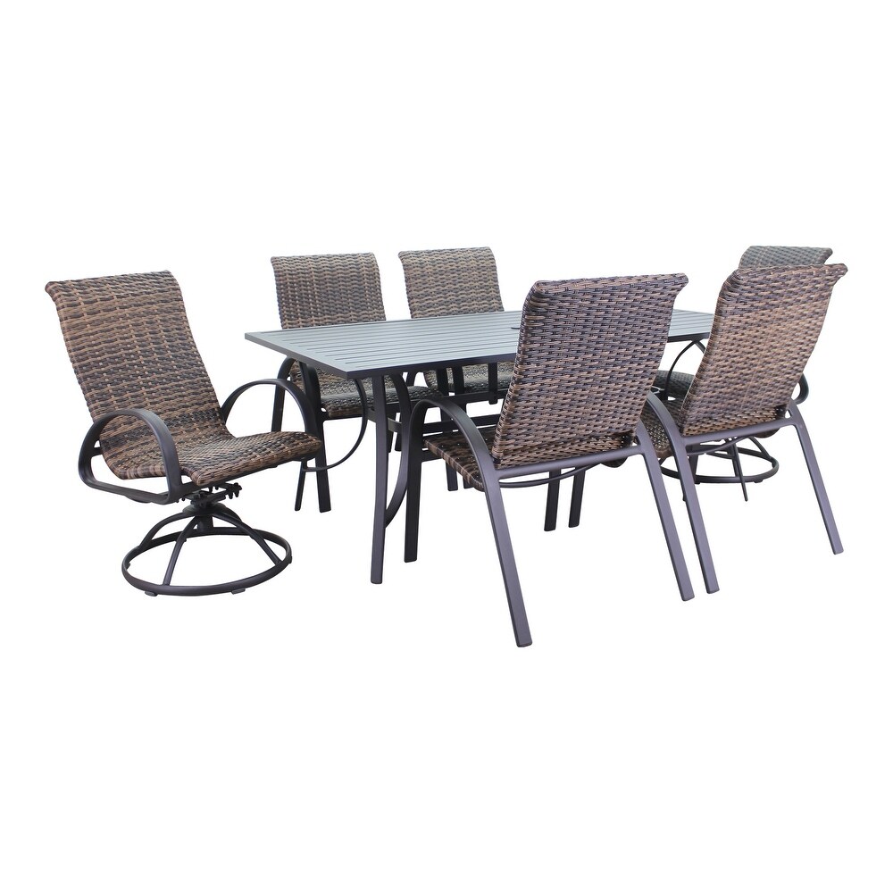 Courtyard Casual Santa Fe 7 Piece Mixed Dining Set with 72\