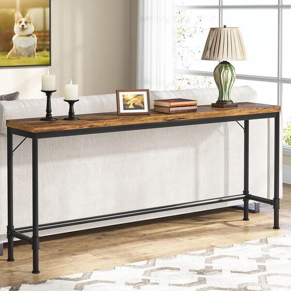 71-Inch Long Narrow Console Table， 37.4 Inches Height Bar Table