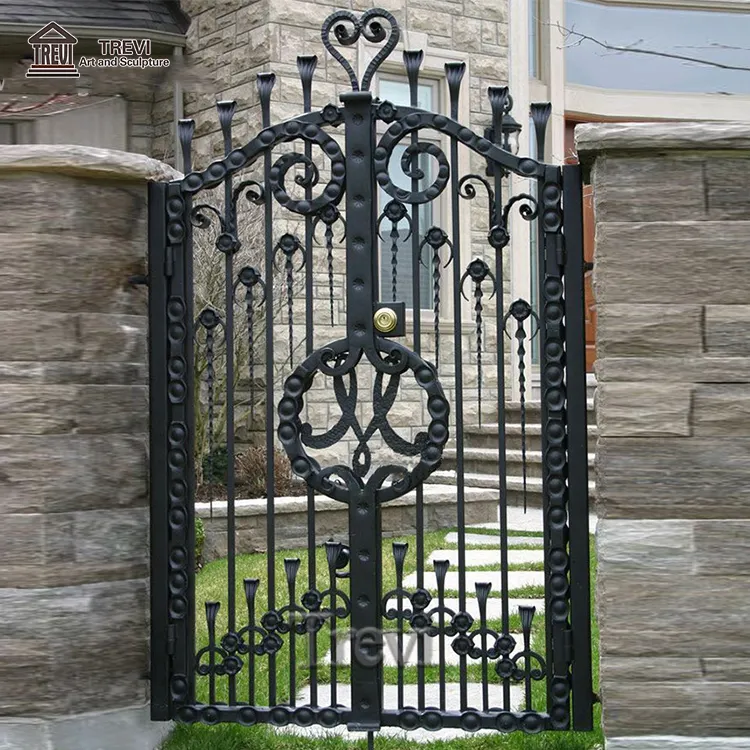 Outdoor Modern Wrought Iron Small Main Gate Design Metal Single Door for Sale