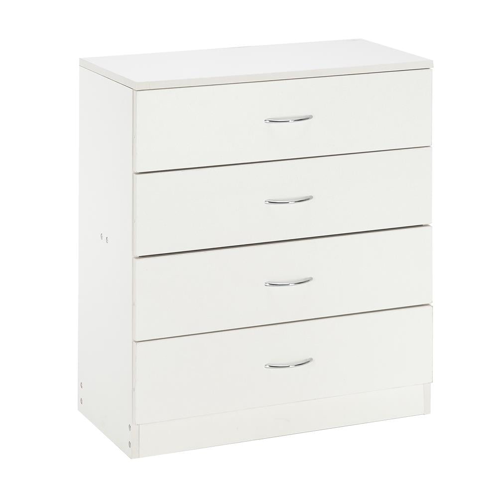 Winado MDF Wood Simple 4-Drawer Dresser White with Metal Handles