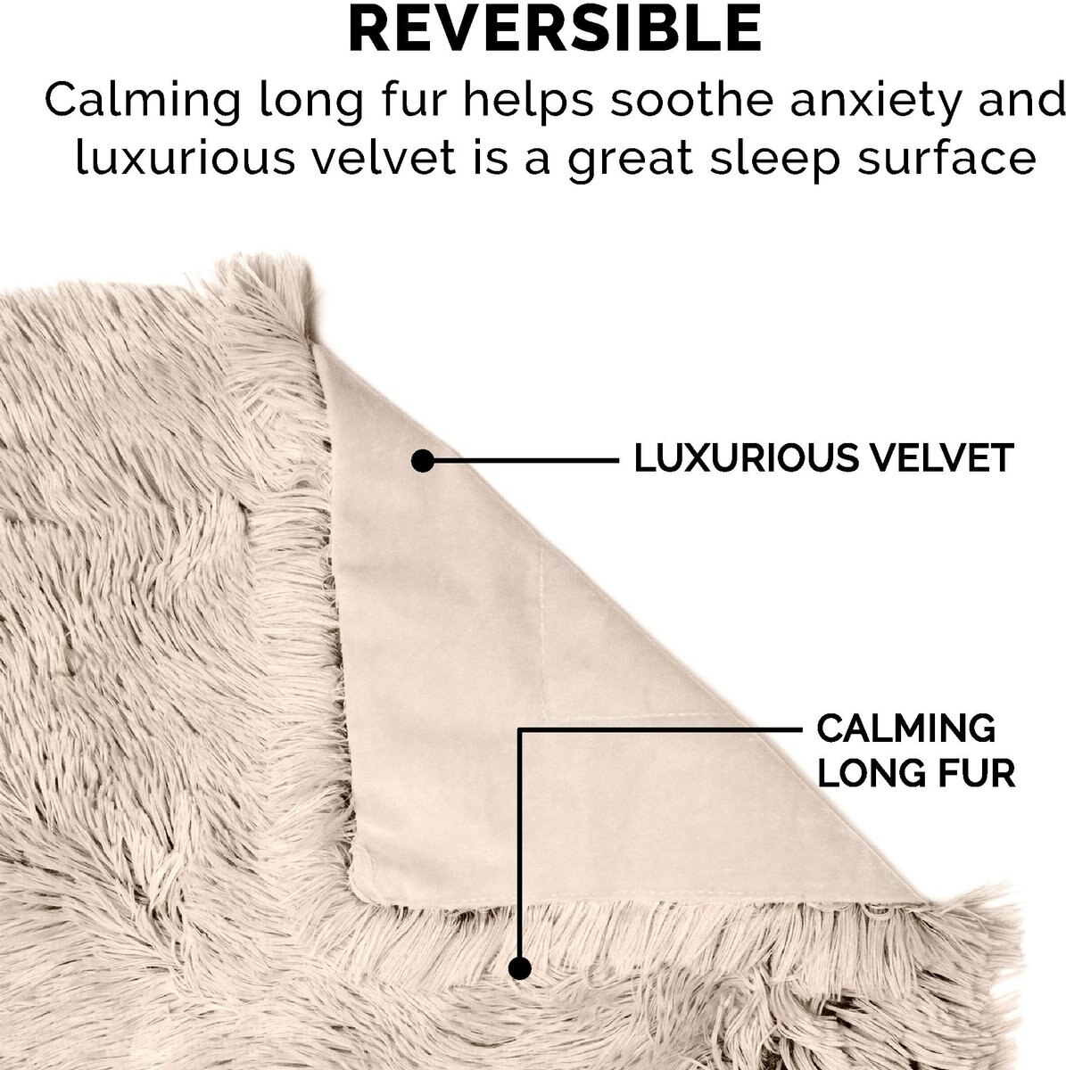 FurHaven Polyester Long Fur and Velvet Dog Blanket