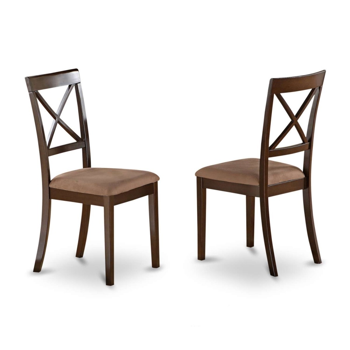 East West Furniture Boston X - Back Dining Chair with Microfiber Upholstered Seat - Set of 2