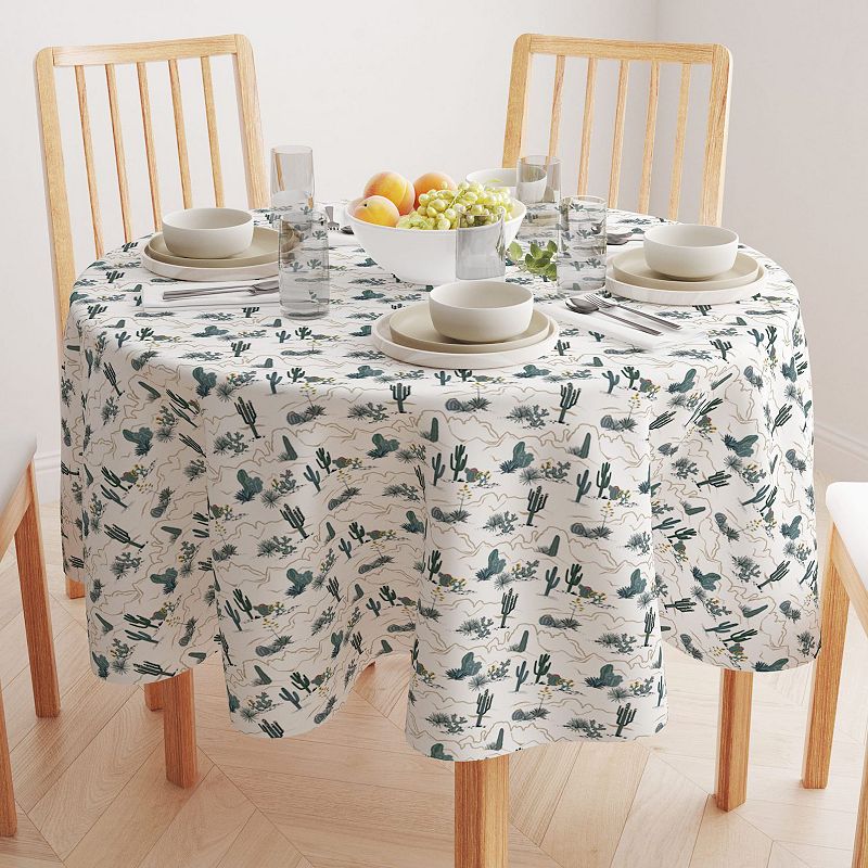 Round Tablecloth， 100% Cotton， 60 Round， Canyon Design