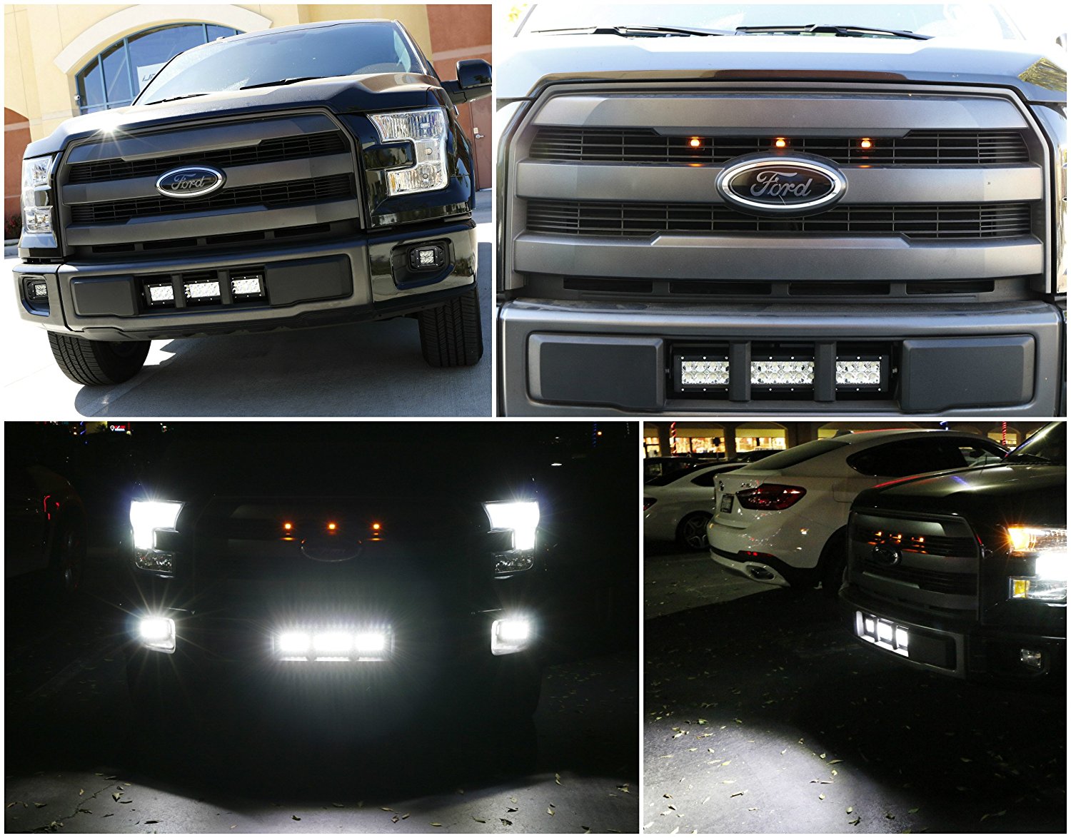 iJDMTOY Lower Grille Mount LED Light Bar Compatible With 2015-20 Ford F150 XLT Lariat Limited， Includes (1) 96W High Power LED Lightbar， Lower Bumper Opening Mount Brackets and On/Off Switch Wiring