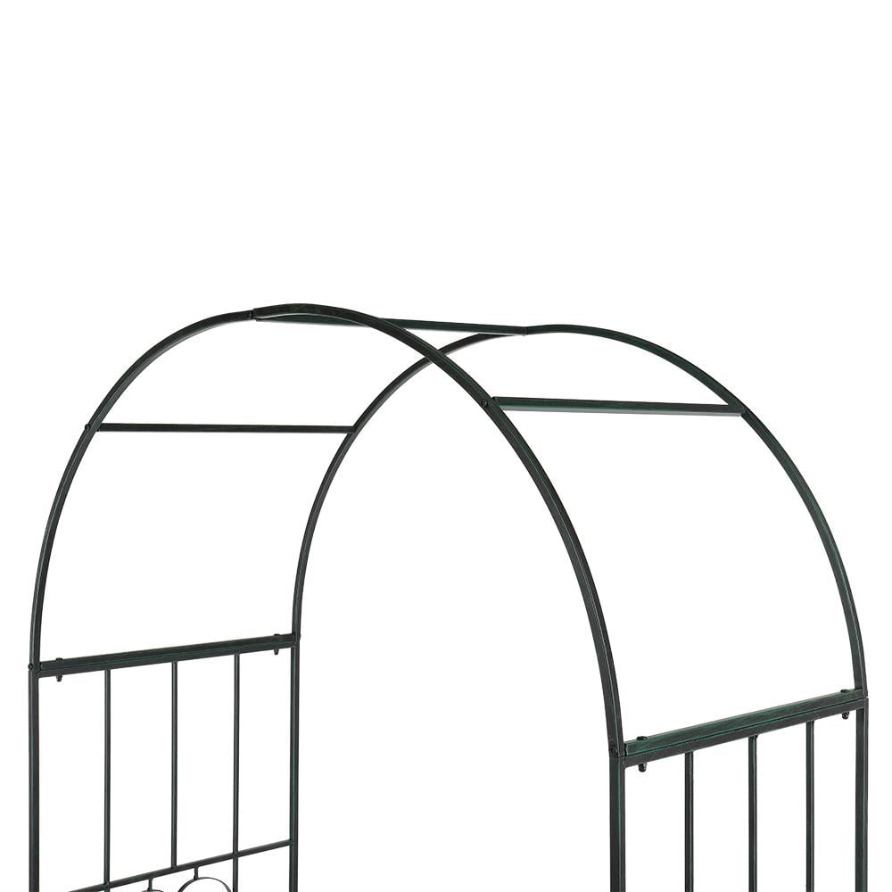 Winado Decorative Iron Garden Arch Arbor Trellis for Climbing Plants,Black 87 in.