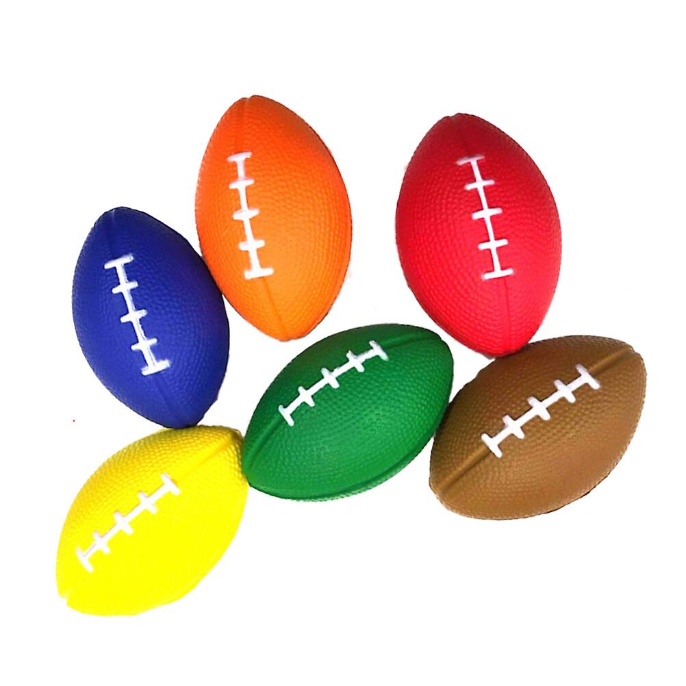 6pcs Pu Foaming Children's Vent Balls Stress Balls Rugby Balls For Stress Relief Party Favors Ball Games And Prizes (random Color)