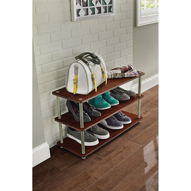 Closetmaid 501500 Heavy Duty 3 tier Shoe Organizer Rack For 12 Pairs Of Shoes Cherry Finish