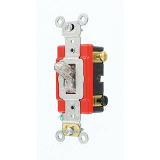 Leviton 20 Amp Industrial Grade Heavy Duty 3-Way Lighted Handle Toggle Switch Clear 1223-LHC