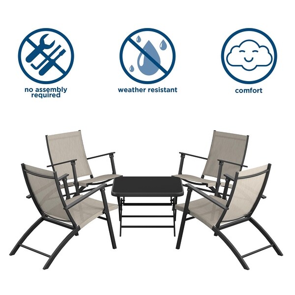 COSCO 5Piece Outdoor Folding Sling Chat Set