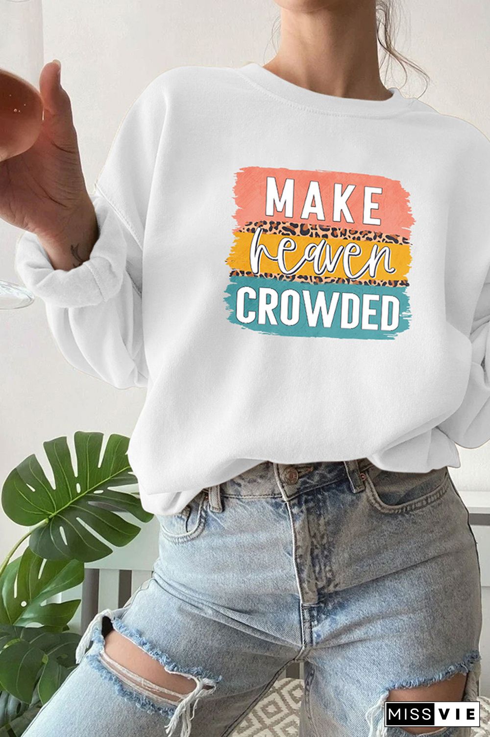 Make Heaven Crowded Brush Block Sweatshirt Wholesale