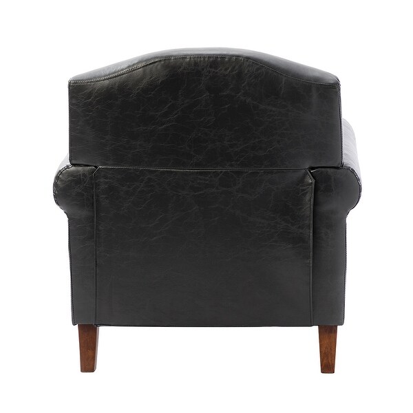 Giampiero Transitional Faux Leather Arm Chair with Nailhead Trim by HULALA HOME